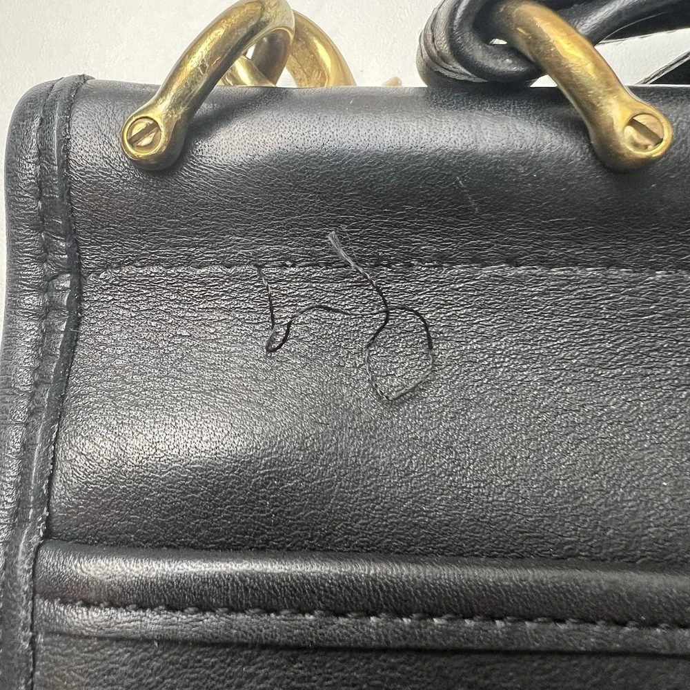 Vintage Black Coach Willis Bag 9927 Crossbody & Top Handle Purse Loose Stitching